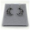 Image 2 : STERLING SILVER CZ CRESENT MOON EARRING, RETAIL $150.00.