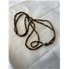 Image 1 : DOUBLE STRAND CARVED TIGERS EYE BEADED NECKLACE W/ ORIGINAL SLVER CLASP