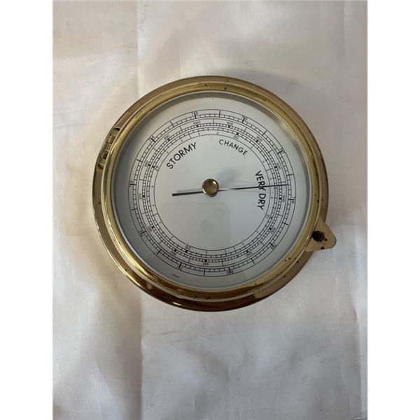 VINTAGE BRASS BAROMETER, MARKED GERMANY