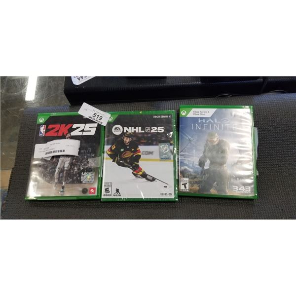 3 AS NEW XBOX X GAMES