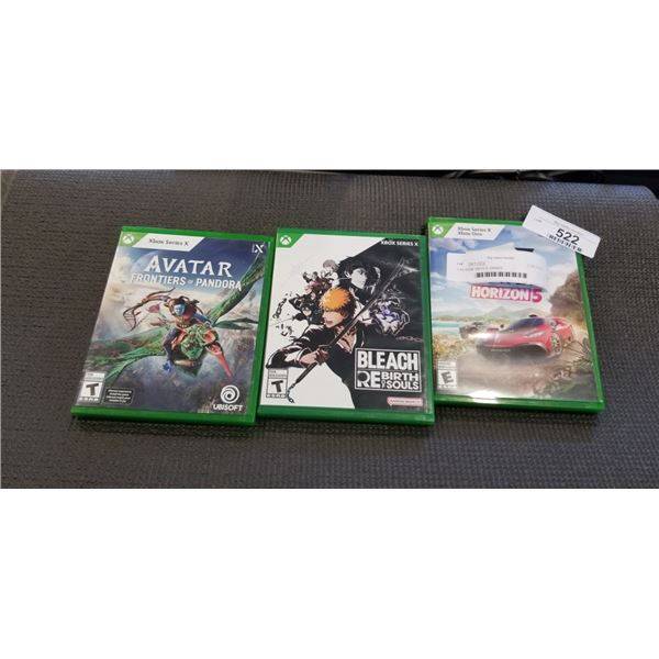 3 AS NEW XBOX X GAMES