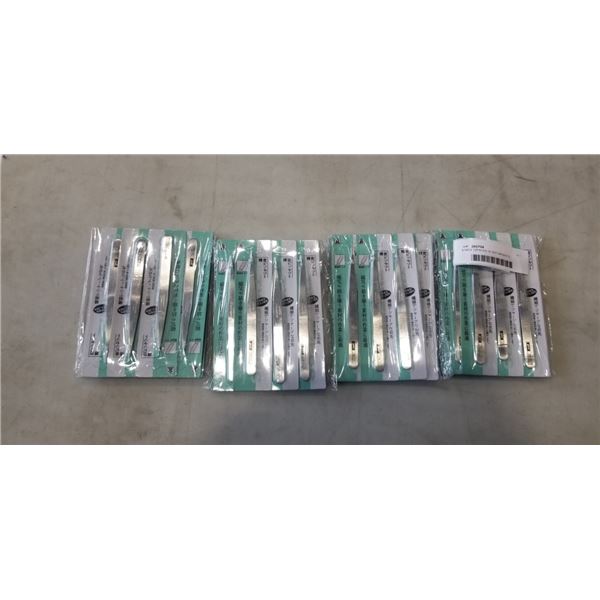 4 NEW 12PACKS OF ANTI-MAGNETIC STAINLESS TWEEZERS