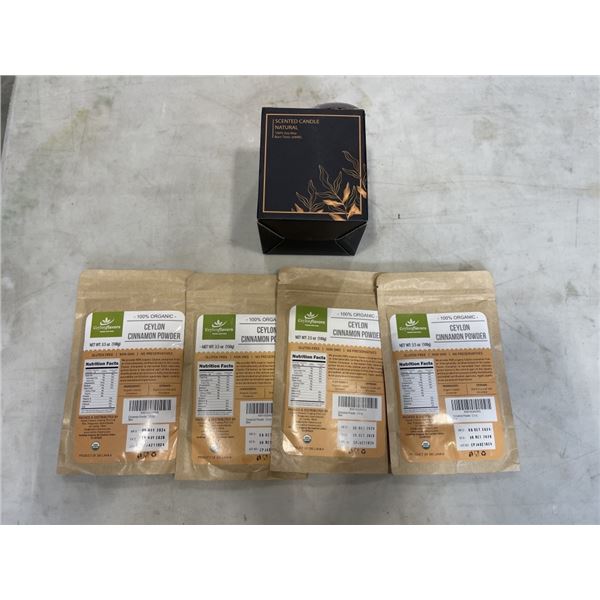 100% ORGANIC CEYLON CINNAMON POWDER, GLUTEN FREE, NON GMO, 4 PACKS 3.5OZ EACH AND SCENTED NATURAL CA