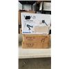 Image 1 : VIVO MECHANICAL ARM DUAL MONITOR DESK MOUNT, VIVO DUAL ULTRAWIDE VERTICAL MONITOR DESK MOUNT, AND PN