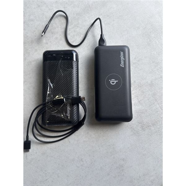 2 ENERGIZER 20,000MAH BATTERY BANKS, ONE IS QI WIRELESS FAST CHARGE