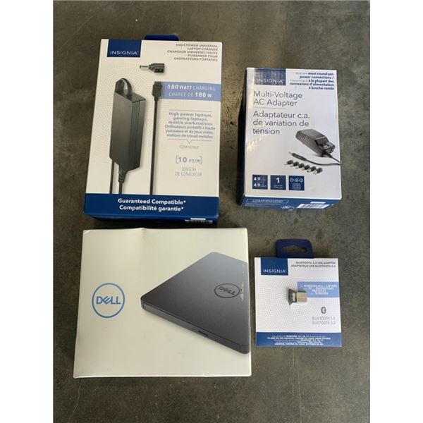 INSIGNIA HIGH POWER UNIVERSAL 180W LAPTOP CHARGER, MULTI VOLTAGE AC ADAPTER, BLUETOOTH 5.0 USB ADAPT