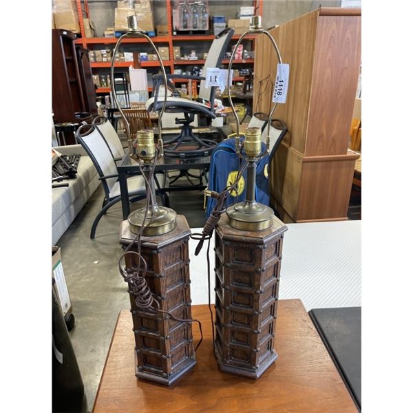 MID CENTURY TABLE LAMPS, NO SHADES