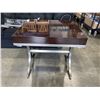 Image 1 : MODERN LAMP TABLE WIT HEAVY METAL BASE AND PULL OUT TRAY
