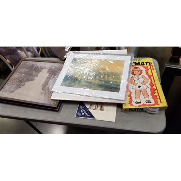 LOT OF PRINTS WITH VINTAGE PAPER DOLL