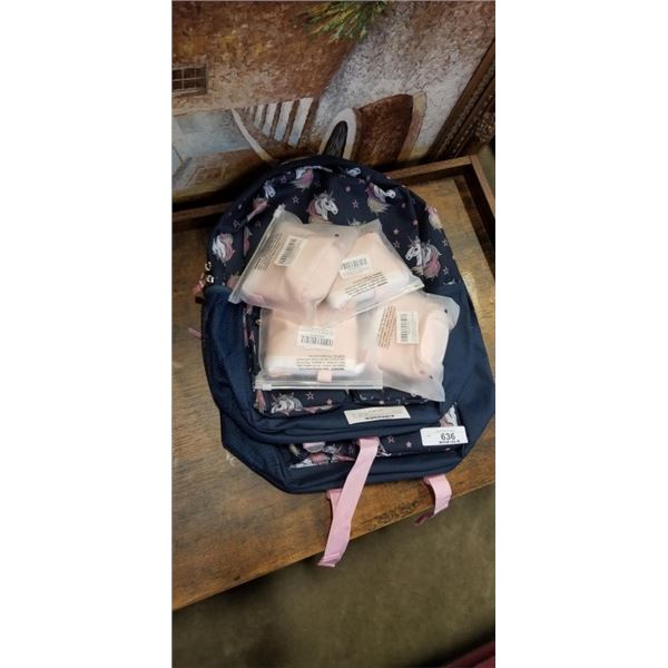 TWO NEW UNICORN BACKPACKS AND FOUR NEW EXTENDABLE PENCIL CASES