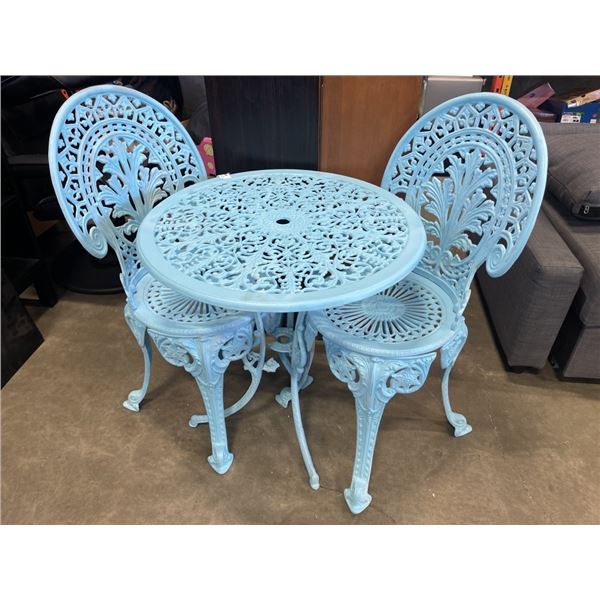 PAINTED CAST IRON CONVERSATION PATIO SET