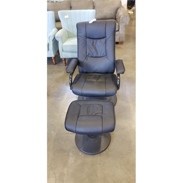 BLACK 2PC RECLINER WITH FOOT STOOL