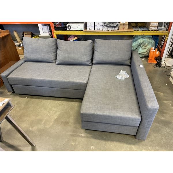 DARK GREY SECTIONAL SOFA WITH STORAGE