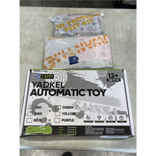 NEW GEL BLASTER, AND 2 KIDS TACTICAL VEST KITS, WITH FOAM BULLETS