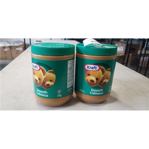 2 NEW KRAFT SMOOTH PEANUT BUTTER, 2KG EACH