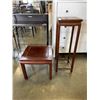 Image 1 : MATCHING ROSEWOOD PLANT STAND AND SIDE TABLE