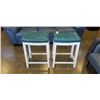 Image 1 : PAIR OF WHITE AND BLUE BARSTOOLS