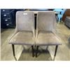 Image 1 : 2 MODERN GREY FABRIC WALNUT CHAIRS