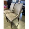 Image 2 : 2 MODERN GREY FABRIC WALNUT CHAIRS