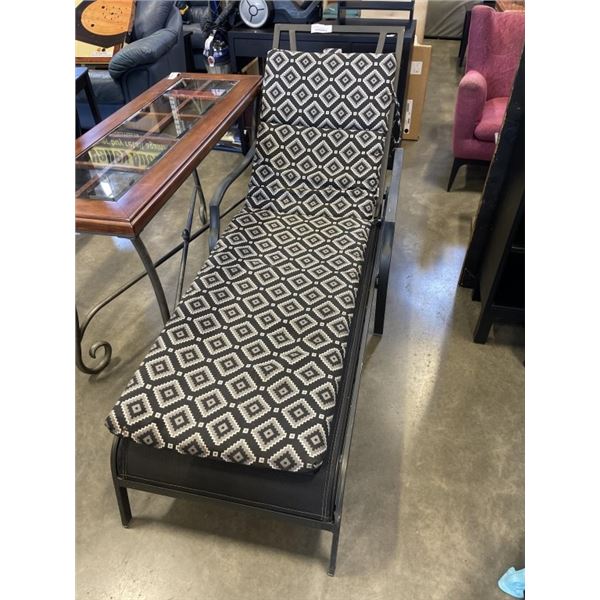 PATIO SUN LOUNGER WITH CUSHION AND SIDE TABLE