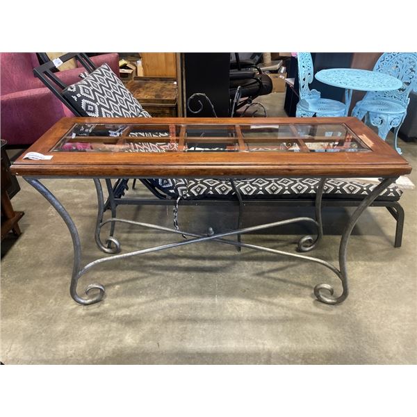 MODERN GLASS TOP HALL TABLE