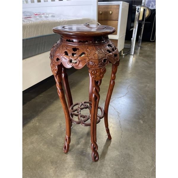CARVED ROSEWOOD PLANT STAND