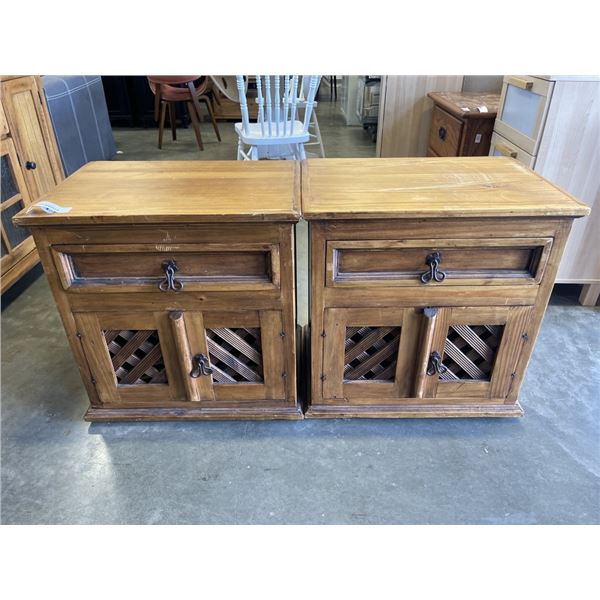 2 RUSTIC PINE NIGHT STANDS