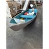 Image 1 : SEARS ALUMINUM 12FT FISHING BOAT WITH HONDA 8HP FOUR STROKIE GAS MOTOR, RUNNING, INCLUDED OARS, 2 SE