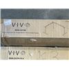 Image 3 : VIVO VINTAGE BROWN 75 X 63 CORNER ELECTRIC SIT TO STAND DESK WITH BLACK LARGE ELECTRIC SINGLE MOTOR 