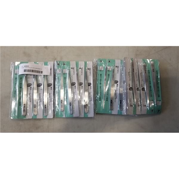 4 NEW 12PACKS OF ANTI-MAGNETIC STAINLESS TWEEZERS