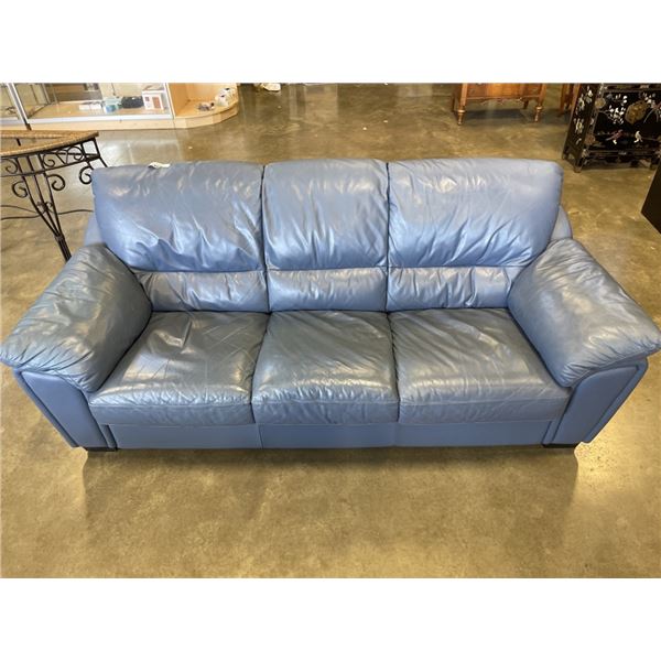 BLUE LEATHER COUCH