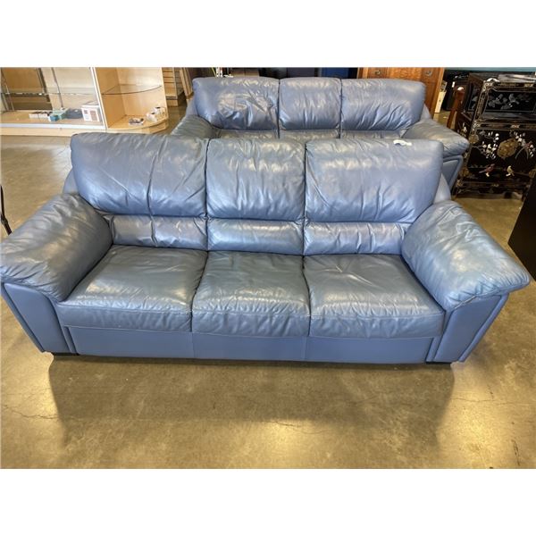 BLUE LEATHER COUCH