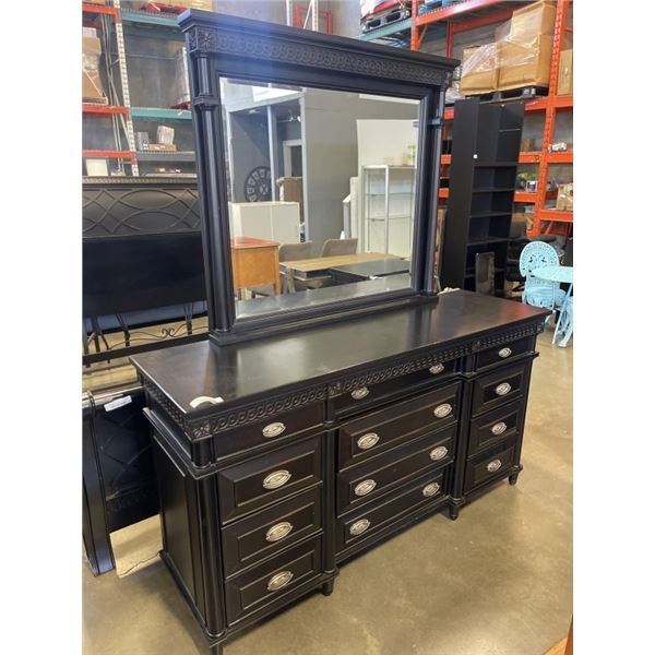 ASPEN HOME 12 DRAWER MODERN DRESSER WITH JEWELLERY DRAWER, AND MIRROR