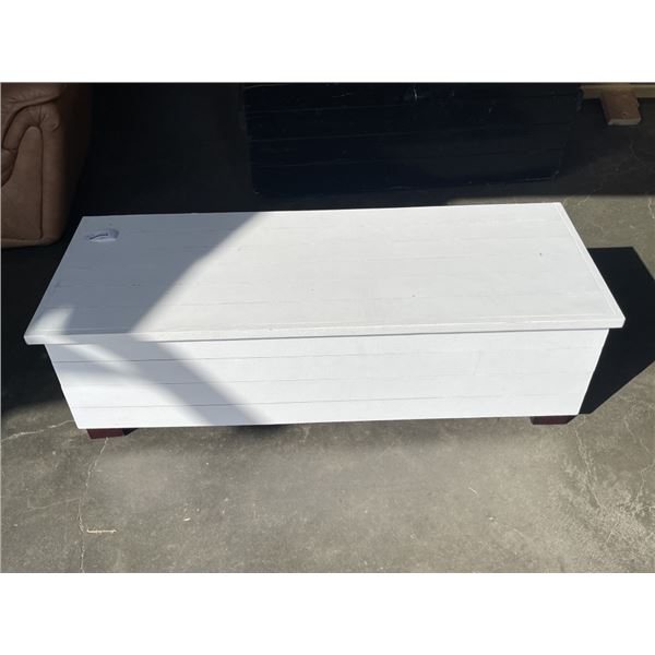 PAINTED WOODEN STORAGE CHEST/BOX, 50" X 19" X 15"