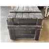 Image 3 : LARGE BLACK WOODEN CRATE, 4' X 2' X 20"