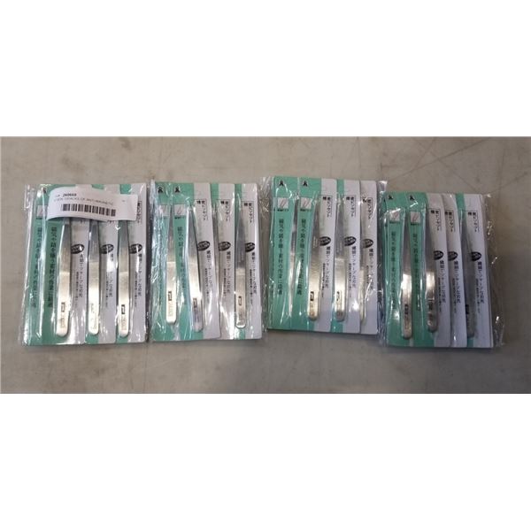 4 NEW 12PACKS OF ANTI-MAGNETIC STAINLESS TWEEZERS