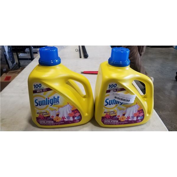 2 NEW SUNLIGHT LAUNDRY DETERGENT, MORNING FRESH SCENT, 4L EACH