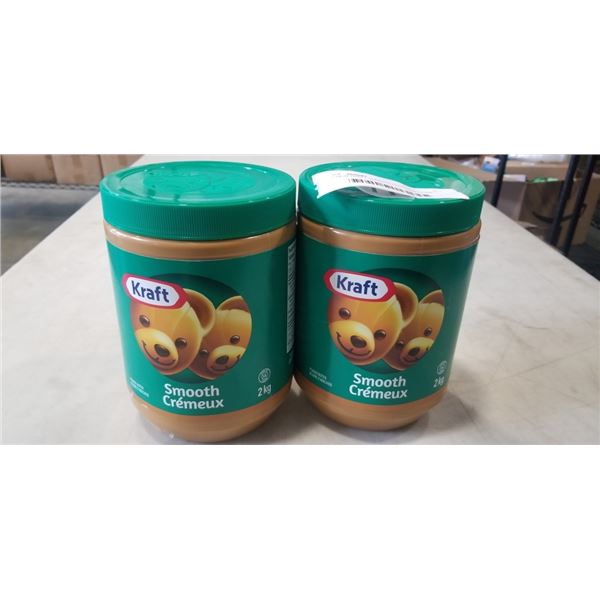 2 NEW KRAFT SMOOTH PEANUT BUTTER, 2KG EACH