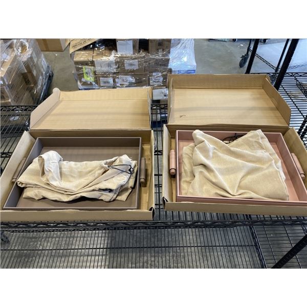 2 NEW 15" X 12" HANDMADE LEATHER TRAYS