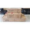 Image 1 : VIVO QUAD MONITOR DESK STAND, VIVO OFFICE CHAIR MOUNTED KEYBOARD TRAY, AND SINGLE MONITOR EXTRA TALL