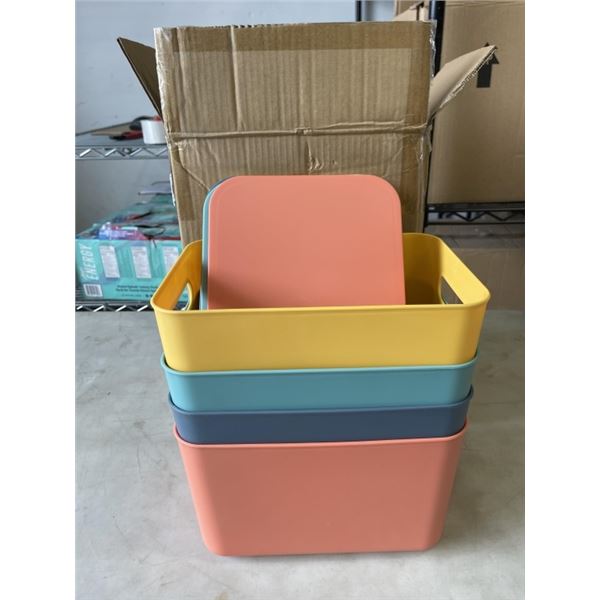 STORA FUNCTIONAL STORAGE BINS WITH LIDS, 4 COLORS