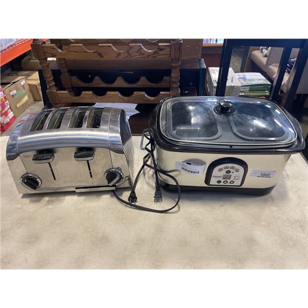 CUISINART 4 SLICE TOASTER AND BRAVETTI SLOW COOKER