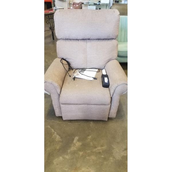 PRIDE ELECTRIC LIFT CHAIR WITH REMOTE AND MANUAL, TESTED WORKING