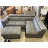 Image 1 : MODERN GREY FABRIC 2PC SECTIONAL SOFA WITH STORAGE AND OTTOMAN