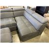 Image 3 : MODERN GREY FABRIC 2PC SECTIONAL SOFA WITH STORAGE AND OTTOMAN