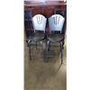 Image 1 : 2 METAL BARSTOOLS WITH BLACK LEATHER SEAT