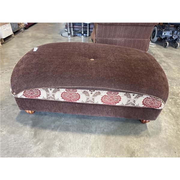 LARGE BROWN FABRIC OTTOMAN