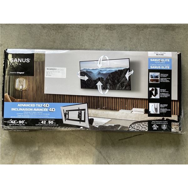 SANUS ADVANCED 42 -90  TILTING TV WALL MOUNT, RETAIL $219