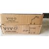 Image 2 : VIVO WHITE PNEUMATIC ARM DUAL MONITOR WALL MOUNT, VIVO PNEUMATIC ARM SINGLE LAPTOP DESK MOUNT, AND V