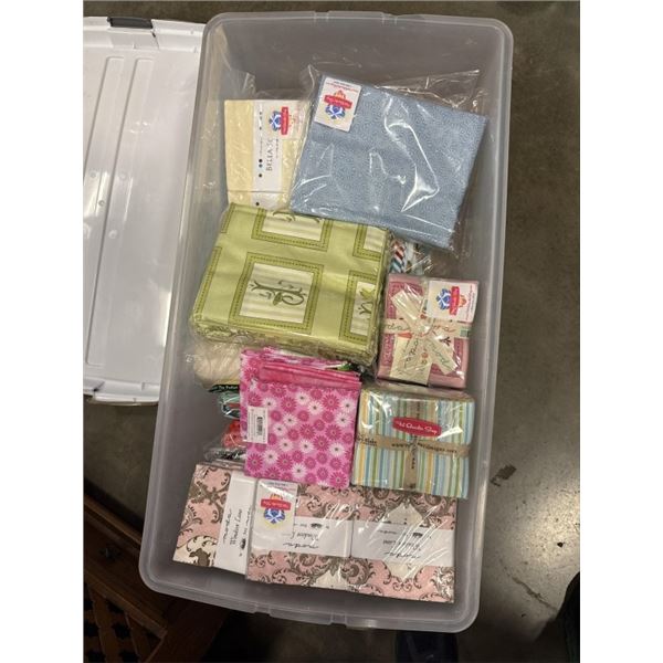 TOTE FULL OF NEW QUILTING MATERIAL